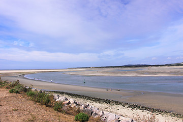 Image showing seascape and beach at low tide on the coast of opal in France