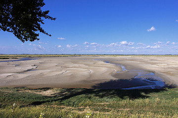 Image showing seascape and beach at low tide on the coast of opal in France