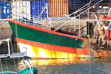 Image showing details of an old fishing boat, a trawler