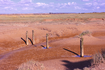 Image showing seascape and beach at low tide on the coast of opal in France