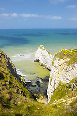 Image showing landscape, the cliffs of Etretat in France