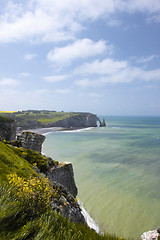 Image showing landscape, the cliffs of Etretat in France