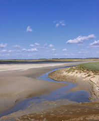 Image showing seascape and beach at low tide on the coast of opal in France