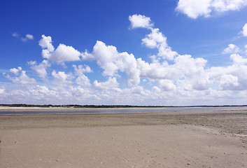Image showing seascape and beach at low tide on the coast of opal in France