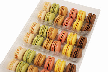 Image showing assortment of macaroons on a white background