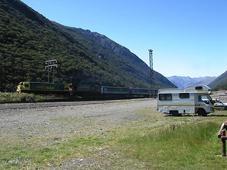 Image showing A Train at Arthur's Pass, New Zealand