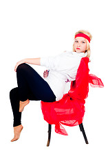 Image showing Pretty girl on chair