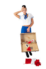 Image showing Young beautiful air hostess