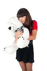 Image showing Pretty girl with bear toy