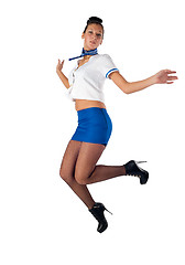 Image showing Young beautiful air hostess