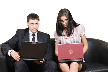Image showing Businesspeople with laptops