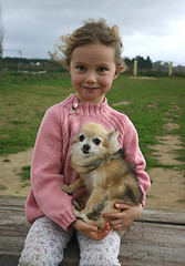 Image showing child and chihuahua