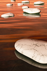 Image showing step stones sunset