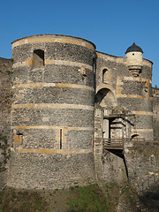 Image showing Two towers and drawbridge of the Angevine castle.