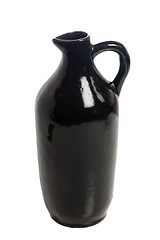 Image showing Black jug for wine, it is isolated on white