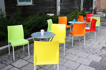Image showing Colourful chairs