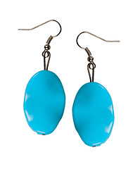 Image showing Turquoise earrings in the form of a sea wave