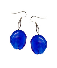 Image showing Earrings out of the blue cut-glass