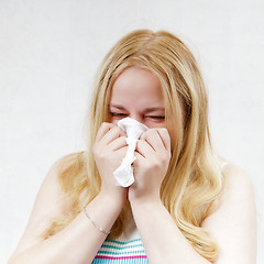 Image showing handkerchief blonde girl