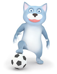 Image showing Cat and soccer ball