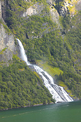 Image showing wild streams and waterfalls of Norway in summer