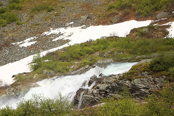 Image showing wild streams and waterfalls of Norway in summer
