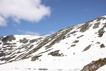 Image showing snowy mountain resort and winter sports in Norway