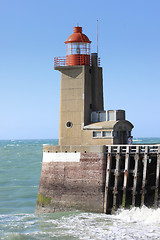 Image showing entrance channel of the Port of Fecamp in Normandy france