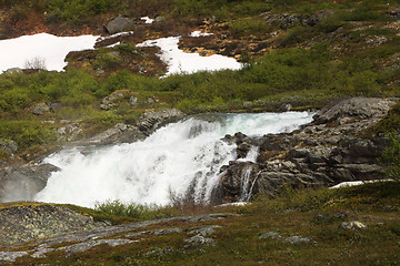 Image showing wild streams and waterfalls of Norway in summer