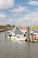 Image showing boat in the marina of crotoy in France