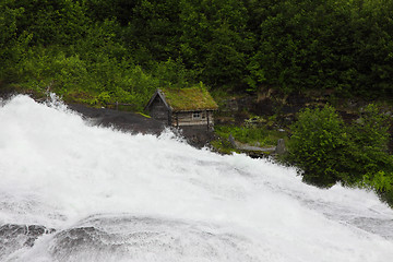 Image showing wild streams and waterfalls of Norway in summer