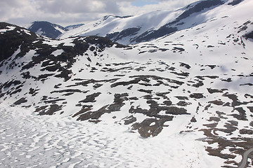 Image showing snowy mountain resort and winter sports in Norway