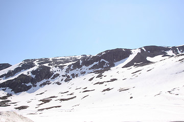 Image showing snowy mountain resort and winter sports in Norway