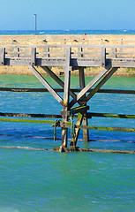 Image showing entrance channel of the Port of Fecamp in Normandy france