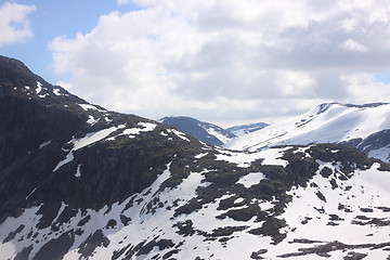 Image showing snowy mountain resort and winter sports in Norway