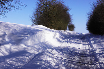 Image showing snowy landscape in the winter sun in France