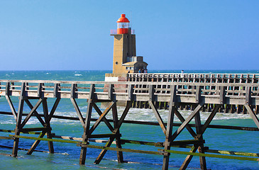 Image showing entrance channel of the Port of Fecamp in Normandy france