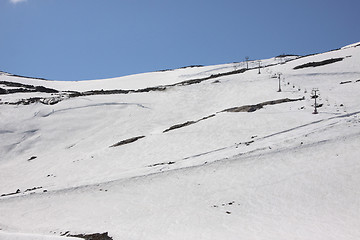 Image showing snowy mountain resort and winter sports in Norway