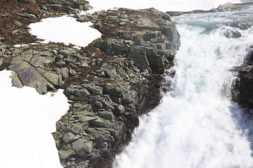 Image showing wild streams and waterfalls of Norway in summer