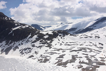 Image showing snowy mountain resort and winter sports in Norway