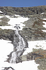 Image showing wild streams and waterfalls of Norway in summer