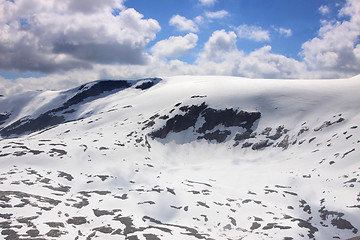 Image showing snowy mountain resort and winter sports in Norway