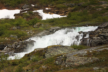 Image showing wild streams and waterfalls of Norway in summer