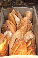 Image showing country breads baked the old wood-fired