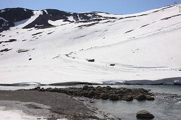 Image showing snowy mountain resort and winter sports in Norway