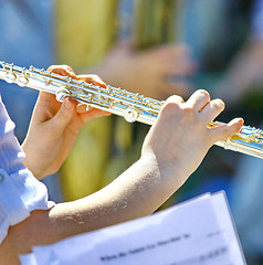 Image showing  Musician playing the flute