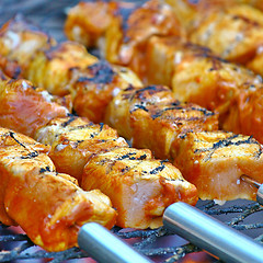 Image showing  Barbecue meat on grill
