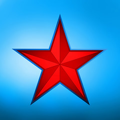 Image showing illustration of a red star on blue. EPS 8