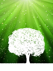 Image showing Tree with green burst for your design. EPS 8