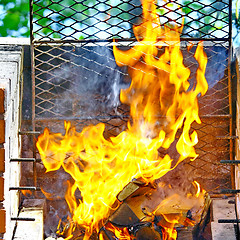 Image showing  grill flame